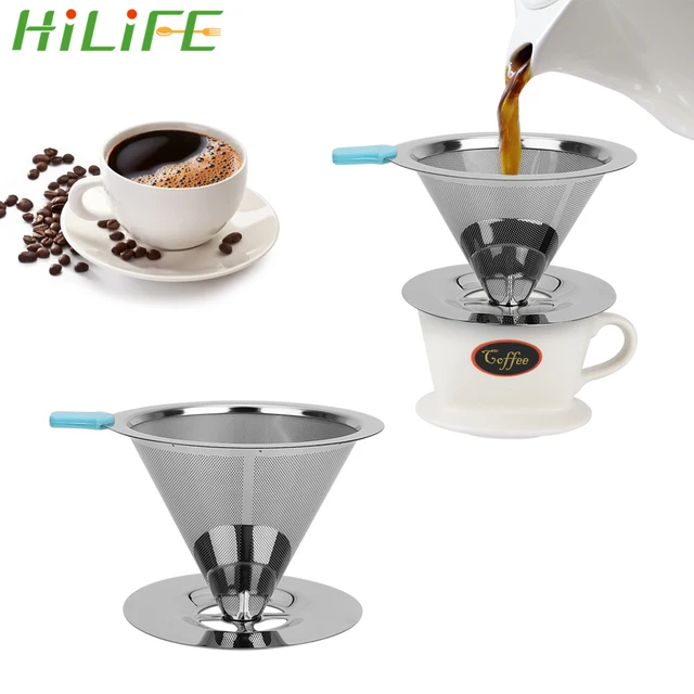 Cheap HILIFE Mesh Coffee Tea Filter Stainless Steel Reusable Coffee Filter Brew Drip Coffee Funnel Kitchen Gadget Cheap HILIFE Mesh Coffee Tea Filter Stainless Steel Reusable Coffee Filter Brew Drip Coffee Funnel Kitchen Gadget