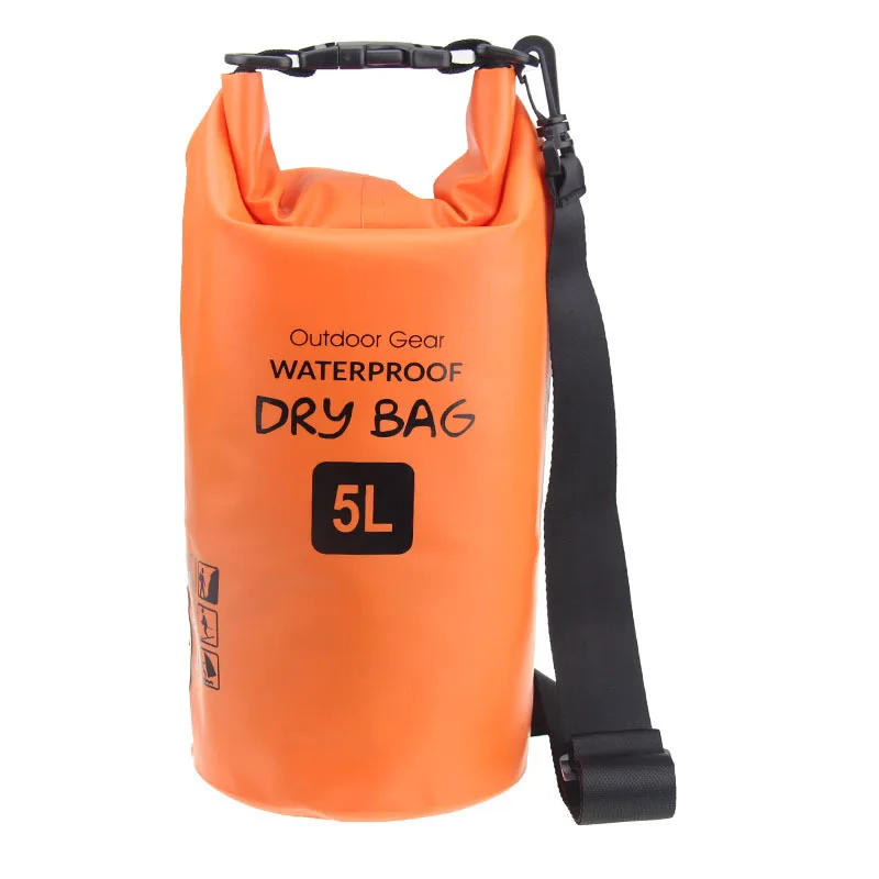 Качество 5l сухой мешок 500D ПВХ Водонепроницаемый сухой мешок хранения Рафтинг Спорт каякинга каноэ Одежда заплыва сумка Дорожные наборы