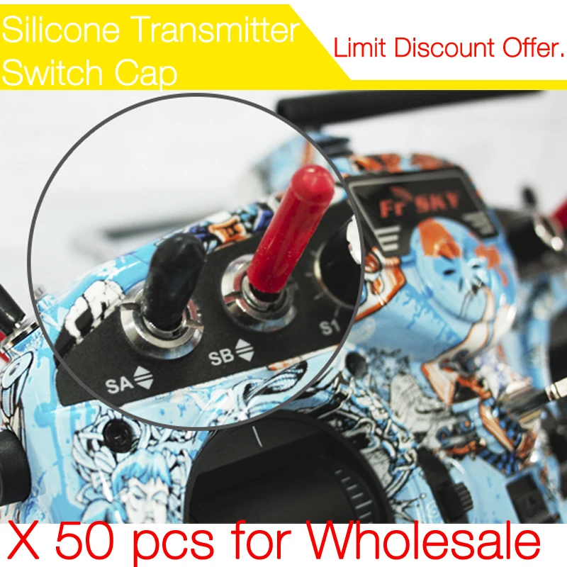 

Wholesale 50pcs Silicone Transmitter Anti-slipping Stick Switch Cap Sheath for FrSky Taranis, QX7, Horus, Futaba JR