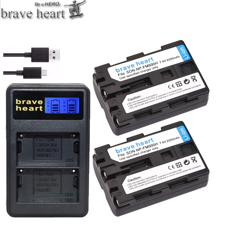 Brave сердце 2x NPFM500H Bateria NP FM500H NP-FM500H батарея для sony A200 A350 A700 A900 A300 A550 A350 A850 A560 A580 A57 a58