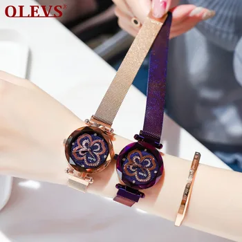 

OLEVS Luxury Casual Ladies Watch Waterproof Rose Gold Steel Mesh Quartz Watch Women Fashion Dress Watches Clock Relogio Feminino