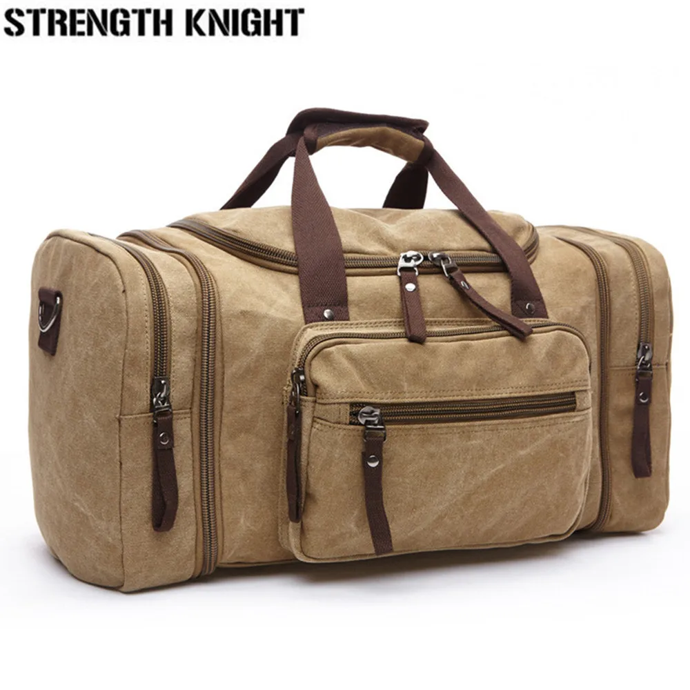 

Large Capacity Men Hand Luggage Travel Duffle Bags Canvas Travel Bags Weekend Shoulder Bags Multifunctional Overnight Duffel Bag
