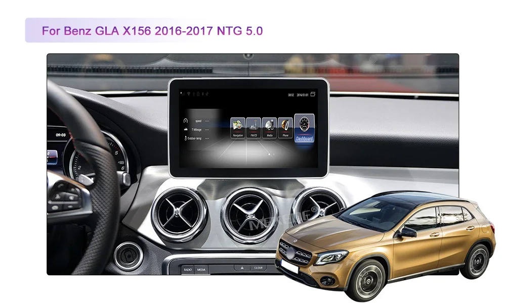 Perfect HD Android 7.1 4-Core RAM 3G+32G Car Radio GPS Navigation WiFi Bluetooth Head Unit Screen for Mercedes Benz GLA X156 2013-2017 7