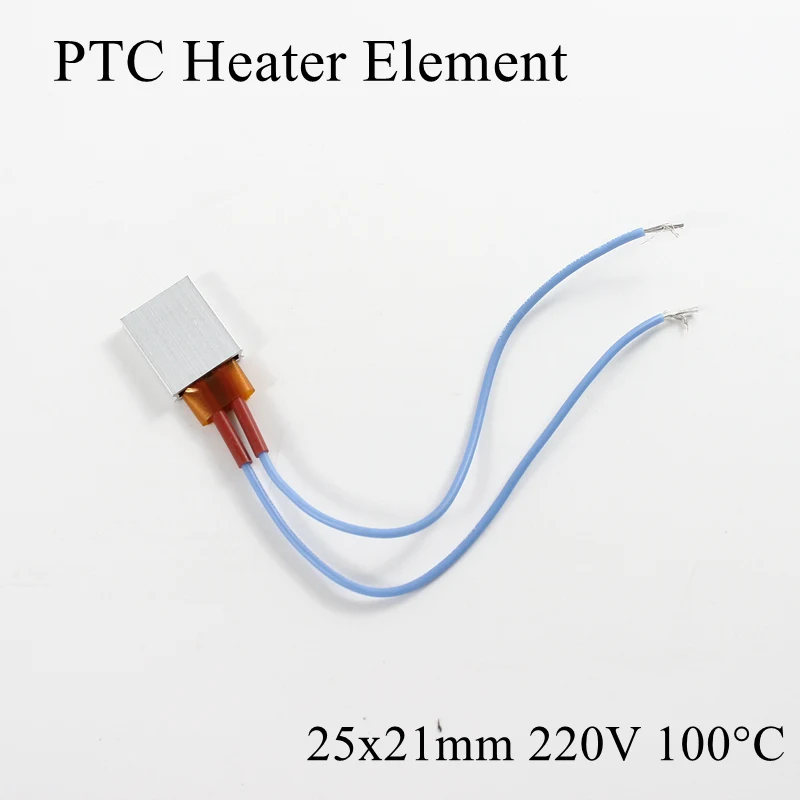 25x21 мм 220 в 100 градусов Цельсия Алюминиевый PTC нагревательный элемент постоянный термостат термистор Датчик нагрева воздуха с оболочкой 25*21 мм