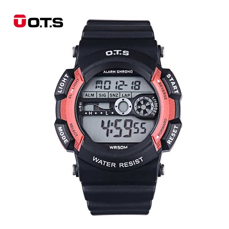 OTS 5 цветов Водонепроницаемый Спорт светодиодный Дисплей часы с подсветкой Reloj de estudiante Для детей Электронный Наручные часы 49