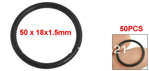 50 x 18mm Outside Dia 1.5mm Thick Black Nitrile Rubber O Ring Grommets Seal |