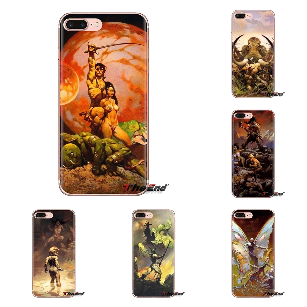 Silicone Skin Case Frank Frazetta Jongar Fights Back Final For iPod Touch Apple iPhone 4 4S 5 5S SE 5C 6 6S 7 8 X XR XS Plus MAX |