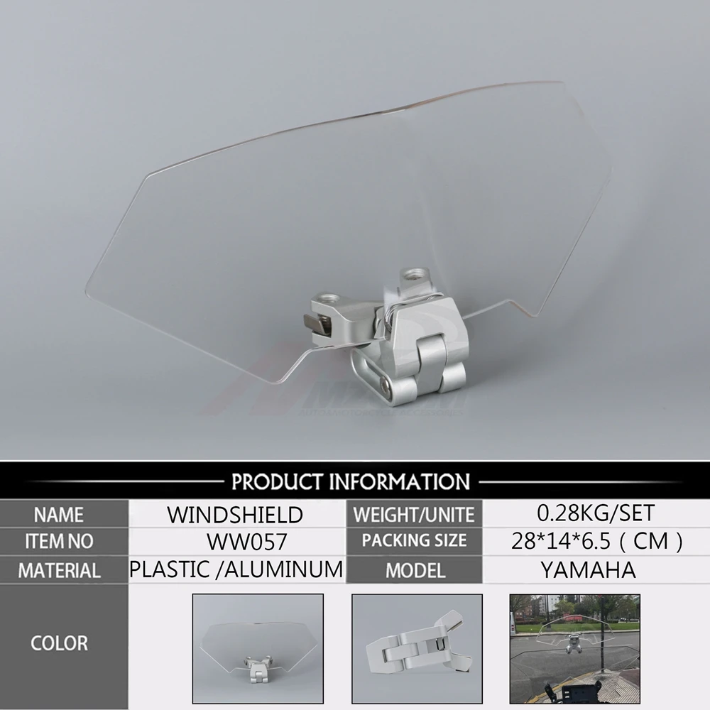Мотоцикл Регулируемый зажим на лобовое стекло спойлер Ветер Дефлектор протектор для BMW R1200GS F800GS S1000R Kawasaki Z800 Z1000 Z750