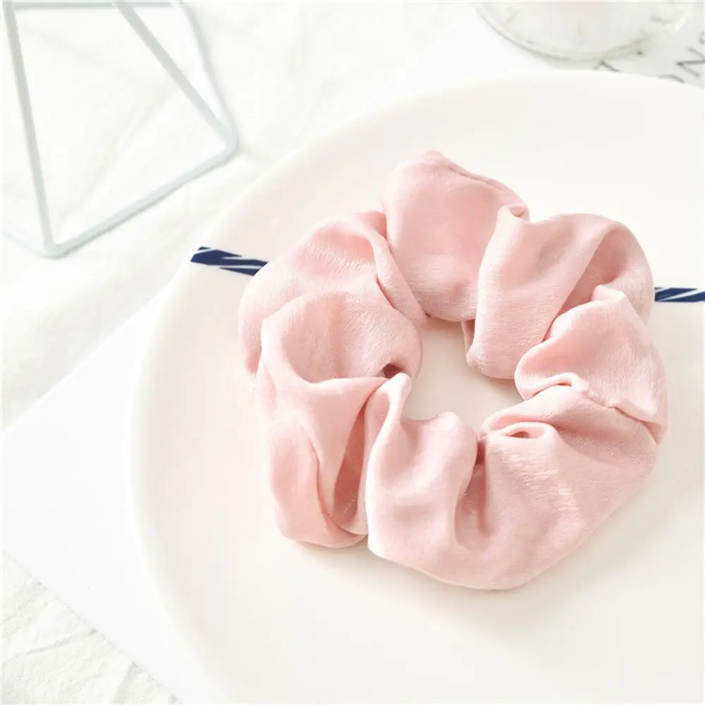 pink Модный дизайн, однотонный цвет, галстук для волос для женщин, резинка для волос, конский хвост, держатель для волос, веревка, шифон, головной убор, аксессуары для волос, подарки - Цвет: pink