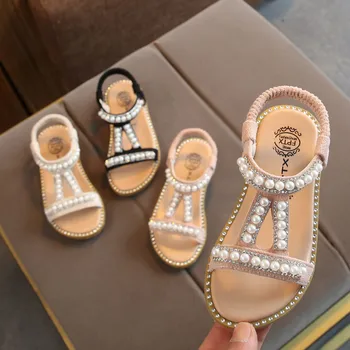 

baby girl shoes toddler sandals Infant Kids Baby Girls Pearl Crystal Single Princess Roman Shoes sandalen meisje7.359gg