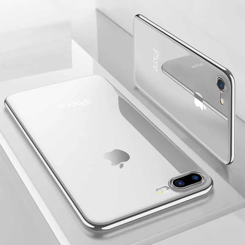 Чехол Ascromy для iPhone 7 силиконовый мягкий золотой бампер с золотым покрытием чехол 8