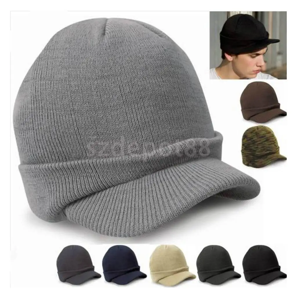 mens winter hat with peak