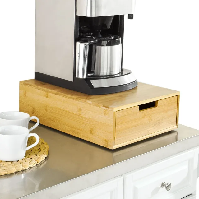 Cheap SoBuy Coffee Machine Stand & Coffee Pod Capsule Teabags Box Holder Organizer Bamboo FRG83-N