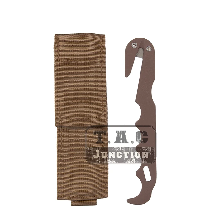 Купить Emerson тактический Алюминиевый боевой ремень резак спасательный крюк ножи фиксированное лезвие нож Мульти инструмент ж нейлон MOLLE Оболочка Ч...