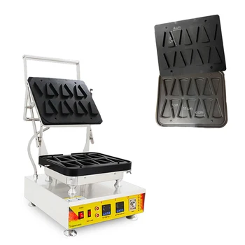 

Electric Ice Cream Triangle Shape Waffle Maker Triabgle Shape Cake Baker Machine Egg Cheese Tart Shell with Removable Plate