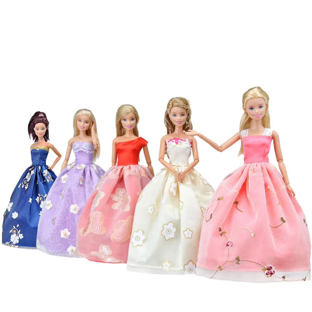 

Fashion Summer Long Dress for Barbie Doll Clothes Accessories Play House Dressing Up Costume Kids Girls Toys Gift