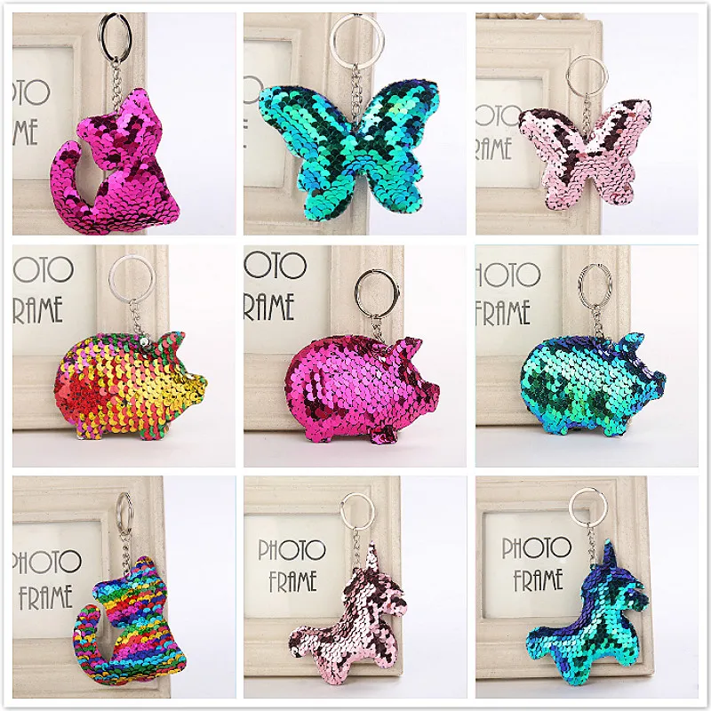 

Pig Pony Angel Sequins Key Chain Gifts for Women Car Bag Accessories Key Chain