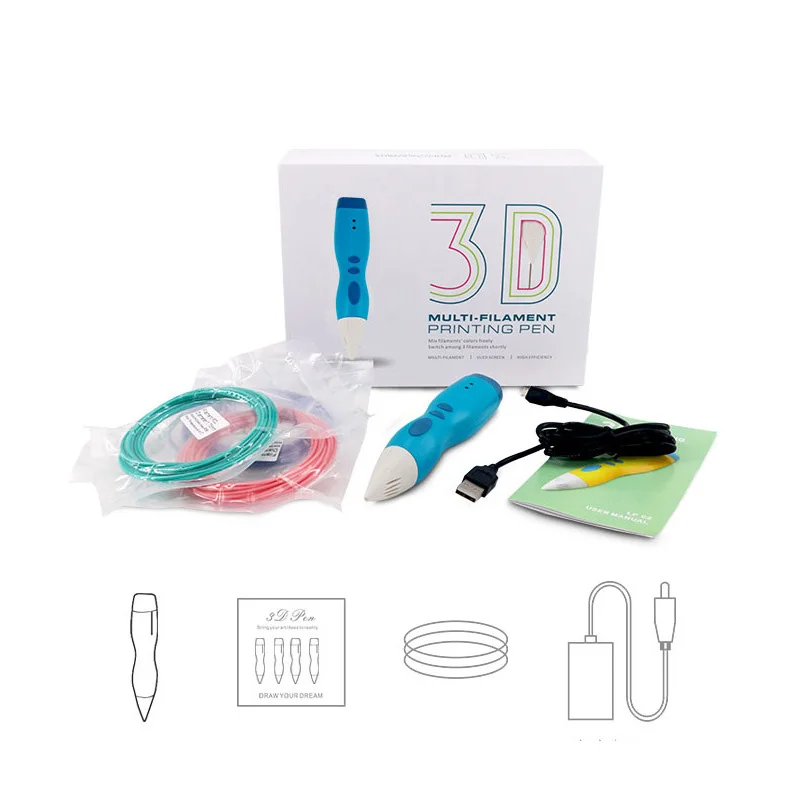 

3D Printing Pen Low Temperature PCL Filament 3D Printing Scribble Pen Xmas Gifts for School @JH