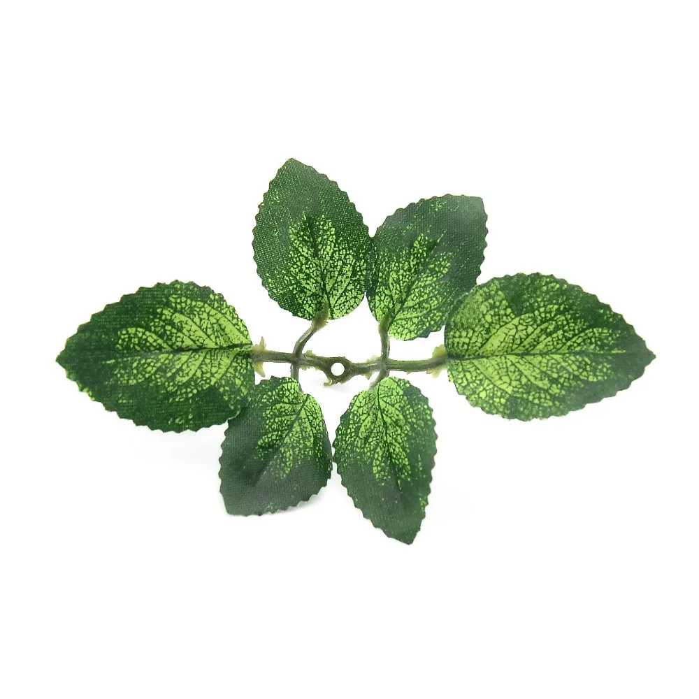 

10pcs Artificial Six pieces green Leaves Wedding Decoration DIY Wreaths Scrapbooking Handicrafts Accessories silk Decoratives