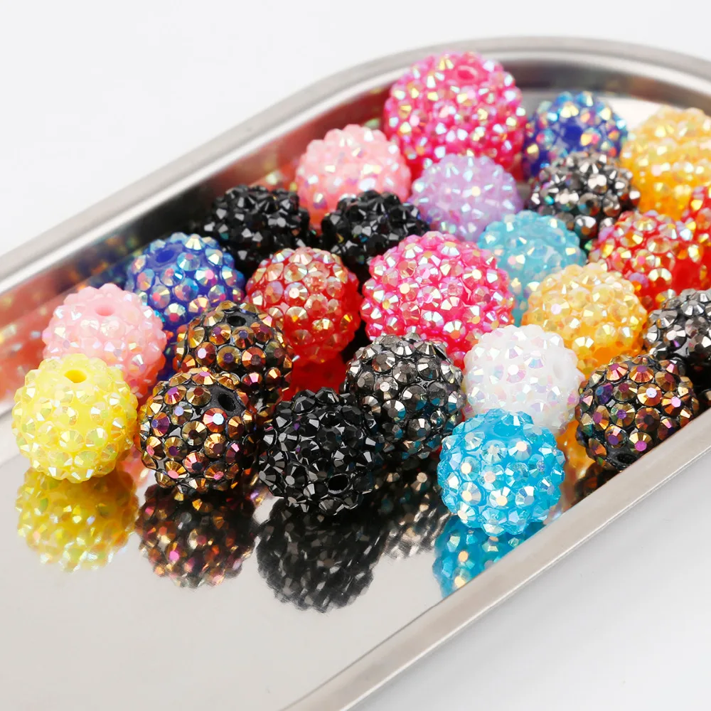 

12/14/16/18/20mm Rhinestones Round Loose Beads For Bracelet Earrings DIY Crystal Ball Jewelry Making