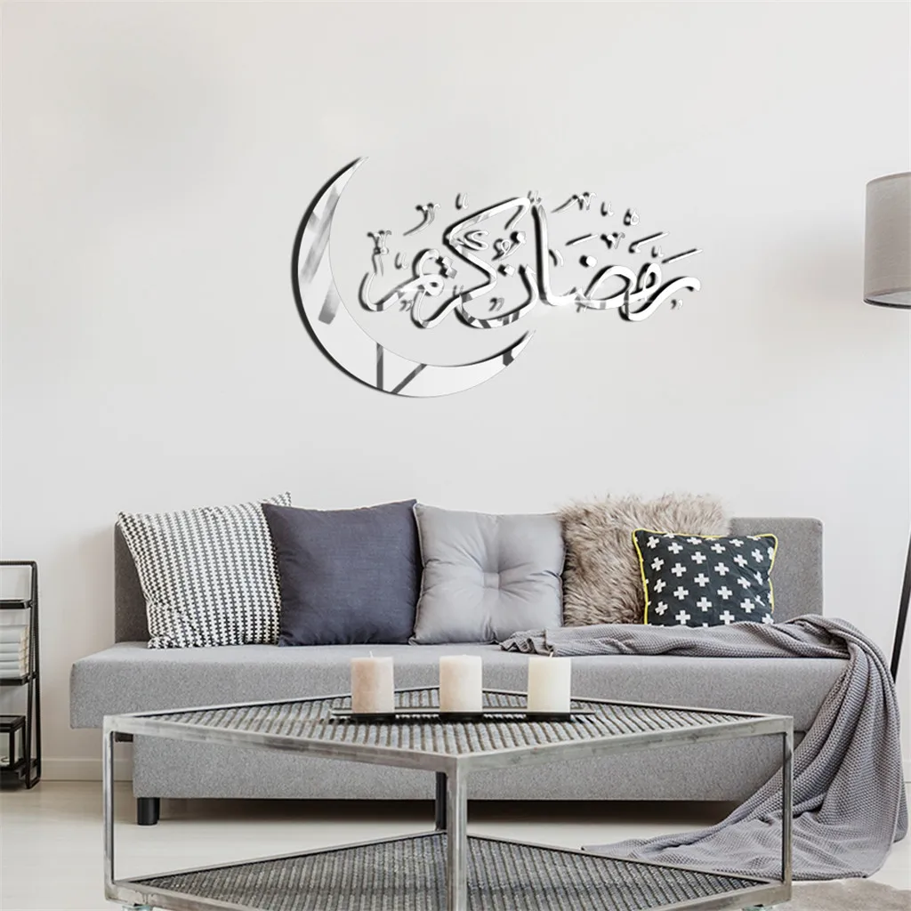 

Durable Self-adhesive Wall Decor Clock 3D Home Stereo Crystal Mirror Stickers Living Room Decoration Gold Silver Stickers #45