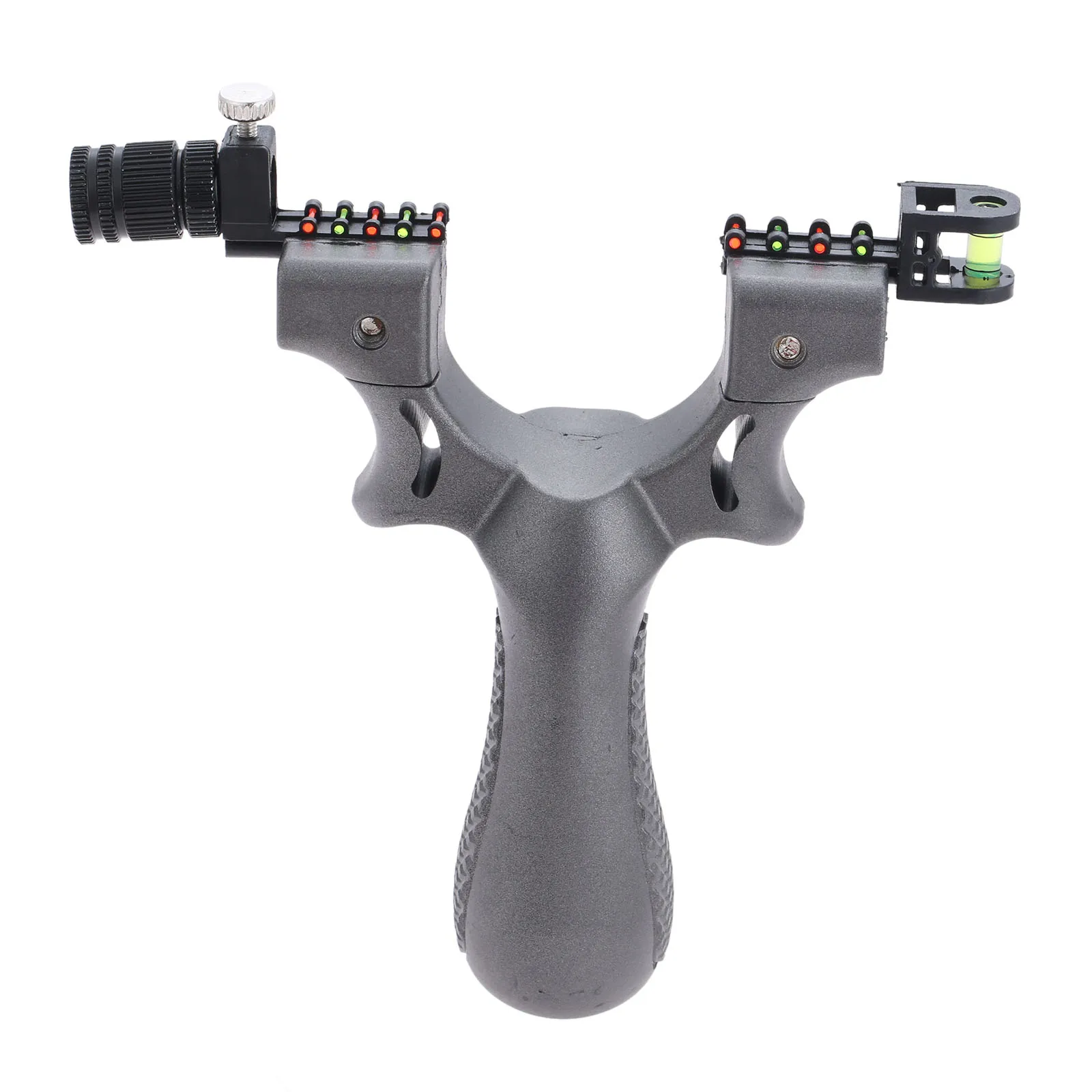 

ABS Resin Slingshot W/ Level Meter Lamp Aiming Fit Quick-press Free-tied Flat Rubber Band For Hunting Shooting Fishing Catapult