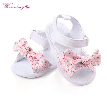 

WEIXINBUY Baby Sandals Candy Color Girl Princess Shoes Baby Girls Sweet Big Bow Floral Soft Soles Anti-Slip Chic Elegant Shoes