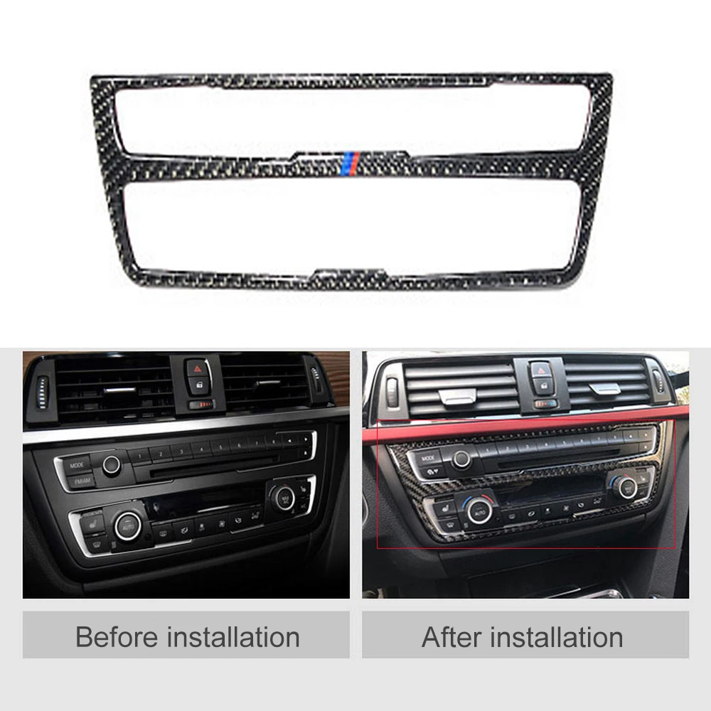 

Carbon Fiber Air Conditioner Panel Sticker For BMW 3 Series F30 GT F34 Car CD Control Board Frame Auto Interior Decals