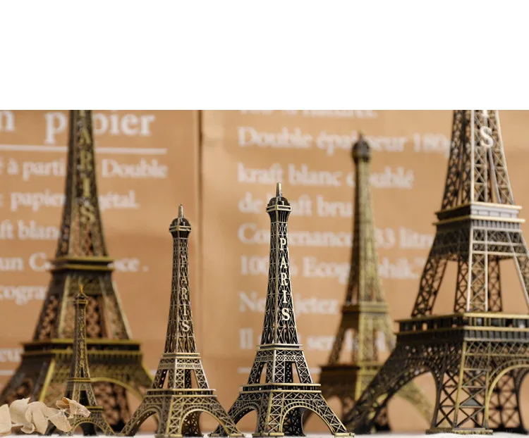 VILEAD 6 Size Zinc Alloy Paris Tower Model Figurines European Building Crafts Gift Office Home Decoration Hogar Ornaments