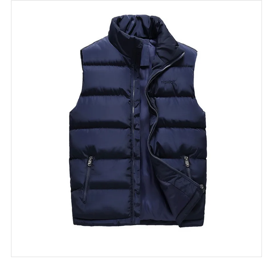 New Large size M-5XL 6XL Brand Mens Jacket Sleeveless Vest Fashion Casual Coats Male Cotton-Padded Men's Vest Men