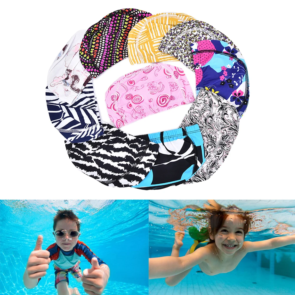One size Quality Spandex Children swimming cap Adult men women swim
