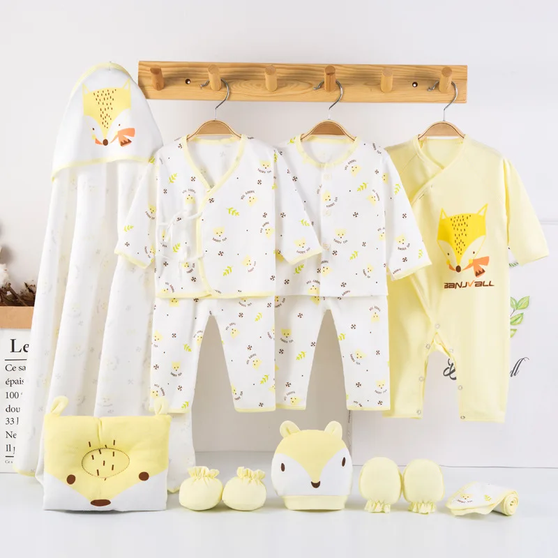 Комплект хлопковой одежды для младенцев из 13 предметов; одежда для малышей; Одежда для новорожденных; одежда для маленьких мальчиков и девочек; пижамы для малышей; Подарочный комплект