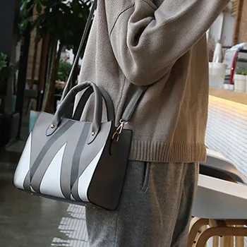 

Maison Fabre handbag women shoulder crossbody bag Patchwork Casual Tote Women Leather Handbag Female Zipper Square messenger bag