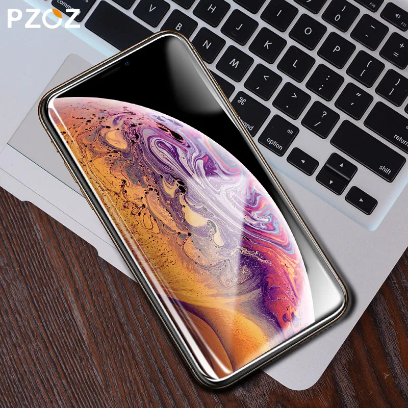 PZOZ iPhone Xs Max X Xr S Защита экрана 0,3 мм закаленное стекло 5D с закругленными краями полное покрытие Защитная пленка для телефона