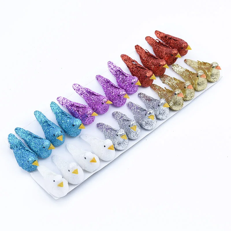 24pcs Artificial Plants Fake Foam Needlework Bird Fridge Sticker Christmas Wreath Decorations for Home Wedding Party Kids Toys
