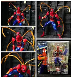Аниме 17 см X-men Amazing yamaguchi revoltech Железный Человек-паук ПВХ Фигурка Человека-паука модельные игрушки, коллекционные подарки