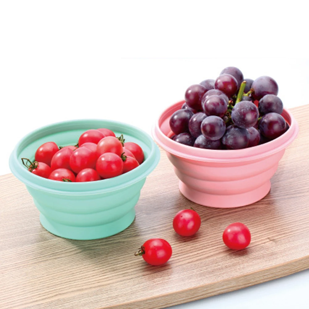 Foldable Travel Bowl Non toxic Outdoor Camping Silicone Portable Hiking