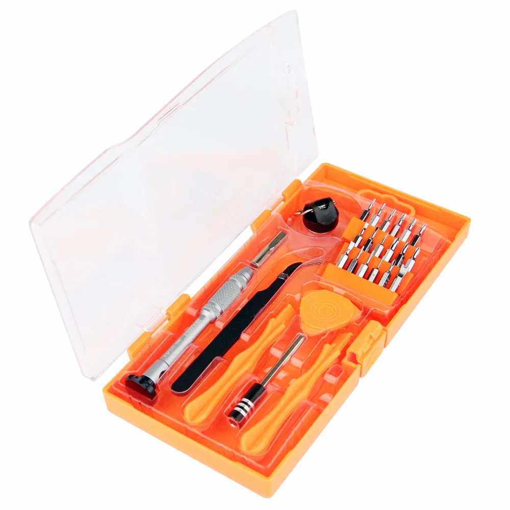 JAKEMY 26 in 1 Mobile Phone Repair Tools Kit Spudger Prying Screen Opening Tool Screwdriver Tweezers Set for iPad iPhone