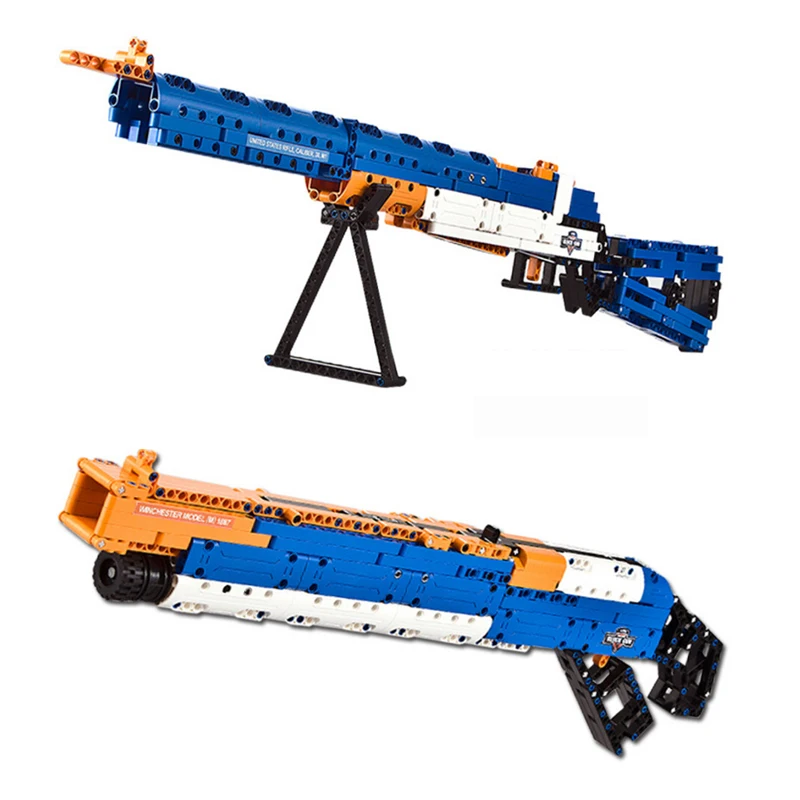 

Upgraded Military Wars Gun Building Block M1 Rifle M1887 Assemblage Legoing Model Bricks with Soft Bullet Toys for Boys Gift