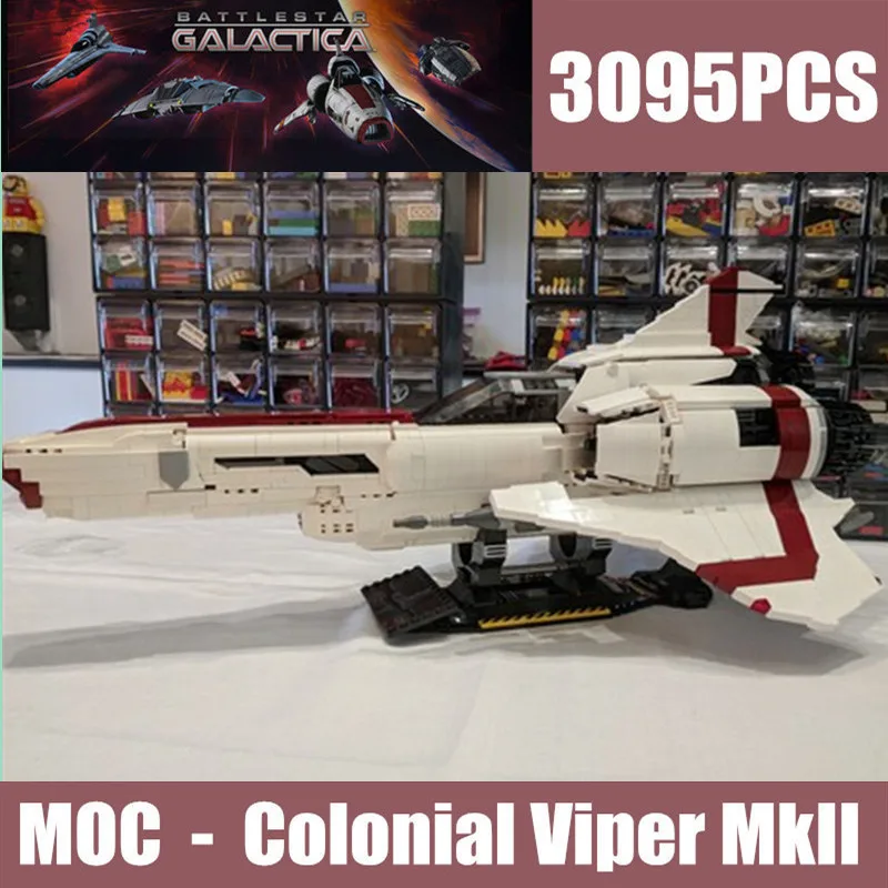 

New The Battlestar Galactica MOC Colonial Viper MKII fit MOC-9424 technic star wars building blocks bricks kid toy