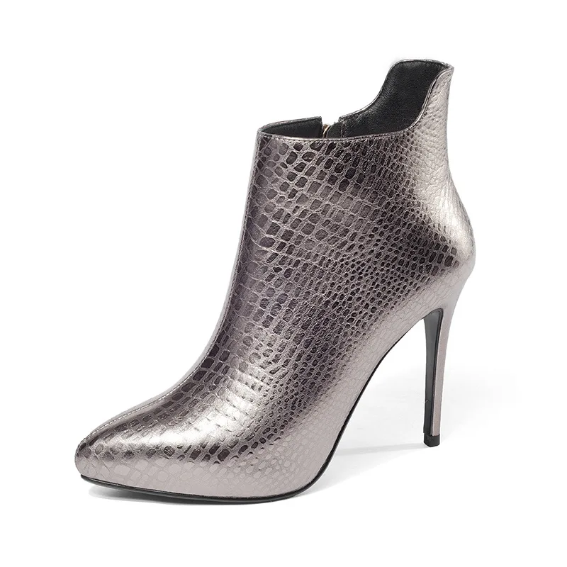 

The first layer of cowhide 2018 autumn and winter new women's boots ladies fashion high-heeled boots stiletto leather shoes