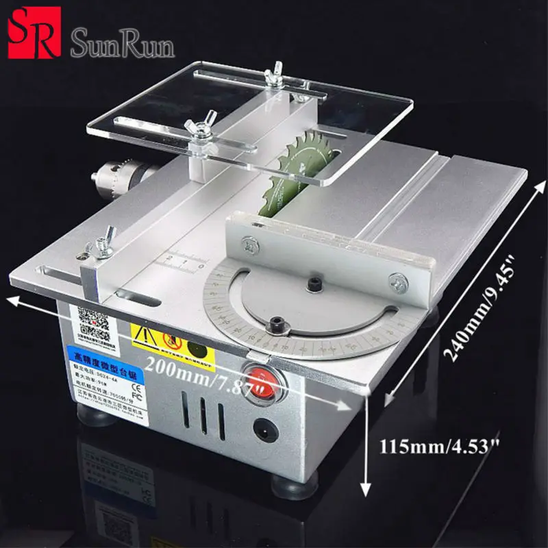 Multifunctional Mini Table Saw Handmade Woodworking Bench Lathe Electric Polisher Grinder DIY Model Cutting Saw B12 Drill Chuck