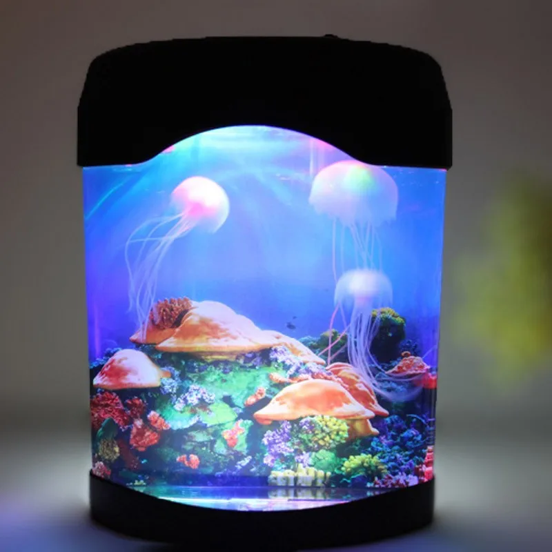 Luzes da Noite do Aquário das Crianças Fenglaiyi Água-viva Tanque Mundo Marinho Natação Humor Luz Led Colorido Lâmpada Luzes Decorativas 3 Luzes noturnas