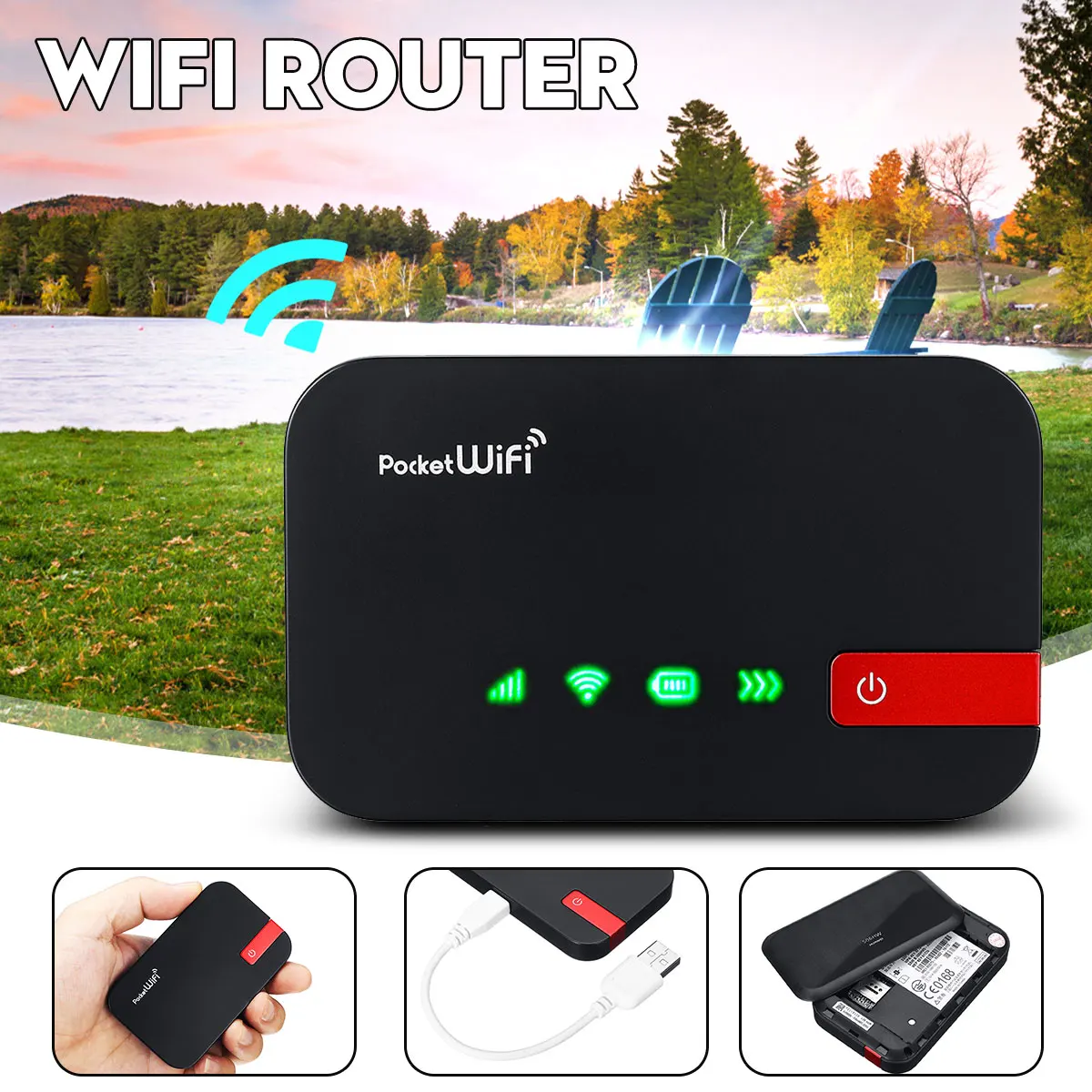 

4G 3G LTE Mobile Portable WIFI Hotspot Wireless Router for Cellphone Mobile Phone Tablet PC