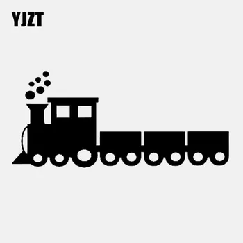 

YJZT 15.5CM*6.9CM Steam Train Vinyl Decor Car Sticker Decal Black/Silver C3-1763