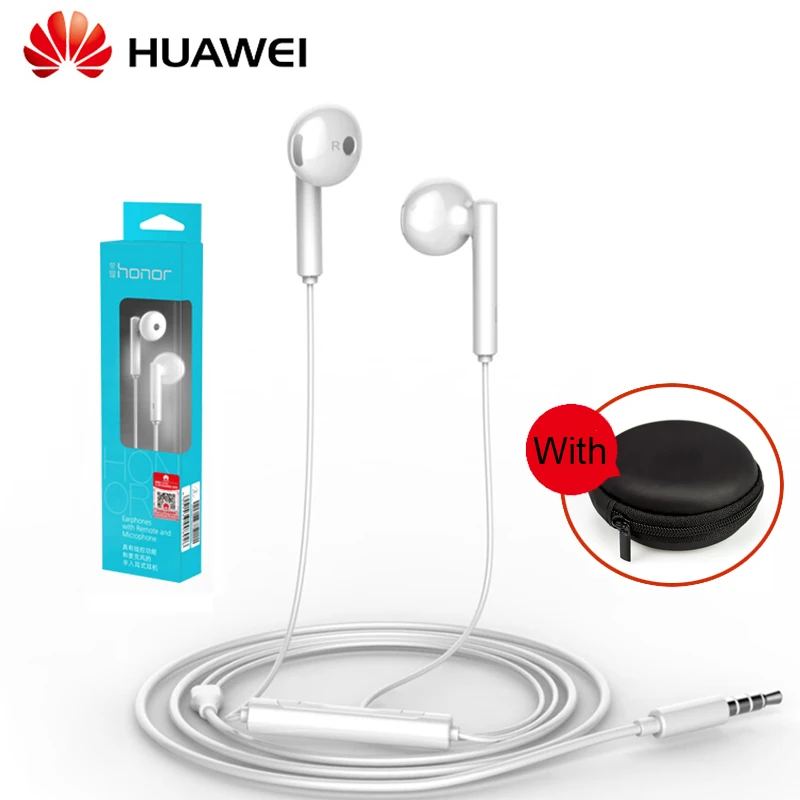 Huawei Honor AM115 наушники-вкладыши с черной коробкой для хранения 1 м длина микрофоном
