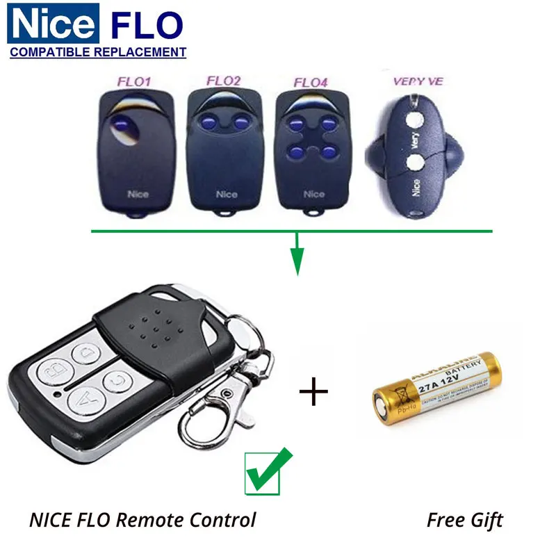 NICE FLO1 FLO2 FLO 4 transmitter replacement, clone from your original Nice Flo remote control lin oliver twice as nice 4