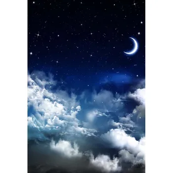 

Thin Vinyl photography backdrop Customize Newborns Studio Backdrop Digital Printing Background Sky Moon Stars F-2714