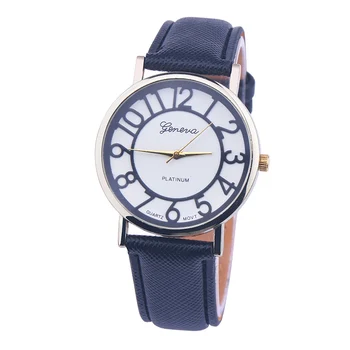 

DHL free 100pcs/lot new Colored Number Watch Geneva watches for ladies women fashion Analog Wristwatches