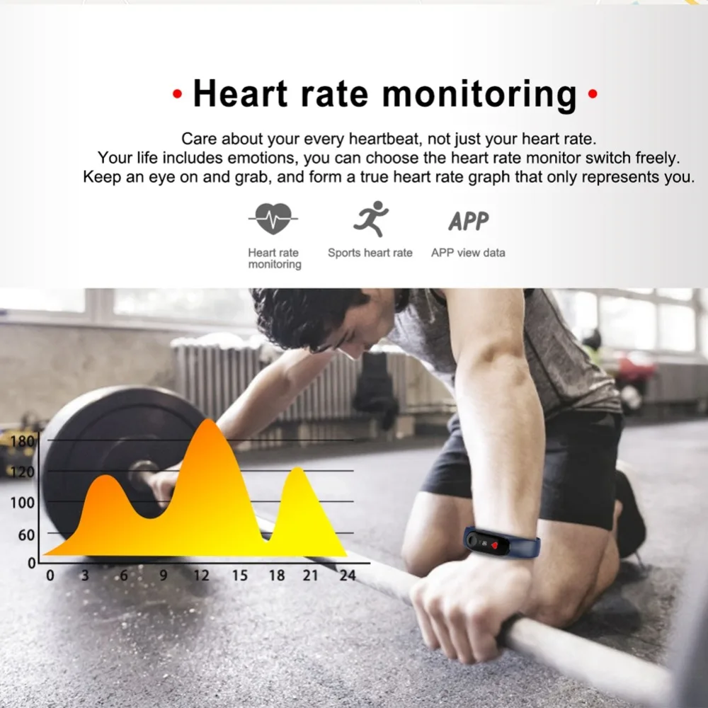 Hangrui M3 Plus Smart Bracelet Blood Pressure Monitor Sport Waterproof Smart Band Fitness Tracker Smart Wristband PK mi band 3   (17)